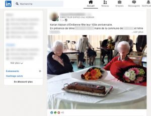 Sur Linkedin ou Facebook, on peut trouver facilement des publications venant d'ehpad et maison de retraite.